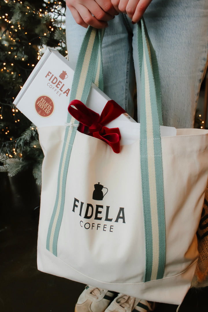 Fidela Tote Bag - Green/Cream